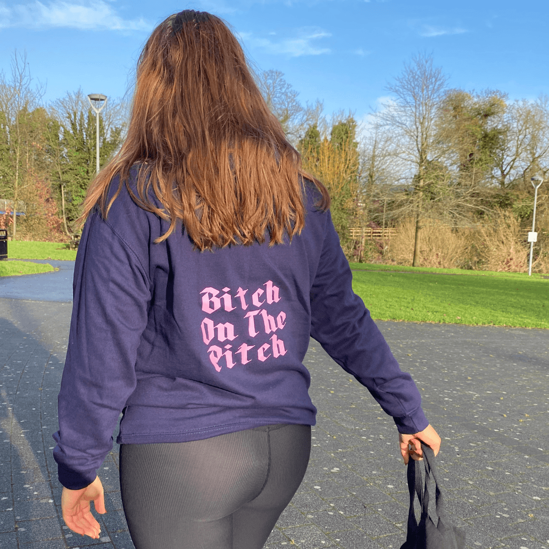 Redhead | Redhead 'Bitch On The Pitch' Hoody - Navy/Pink | 'Bitch On The Pitch' Hoody - Navy/Pink - Small | Total Hockey