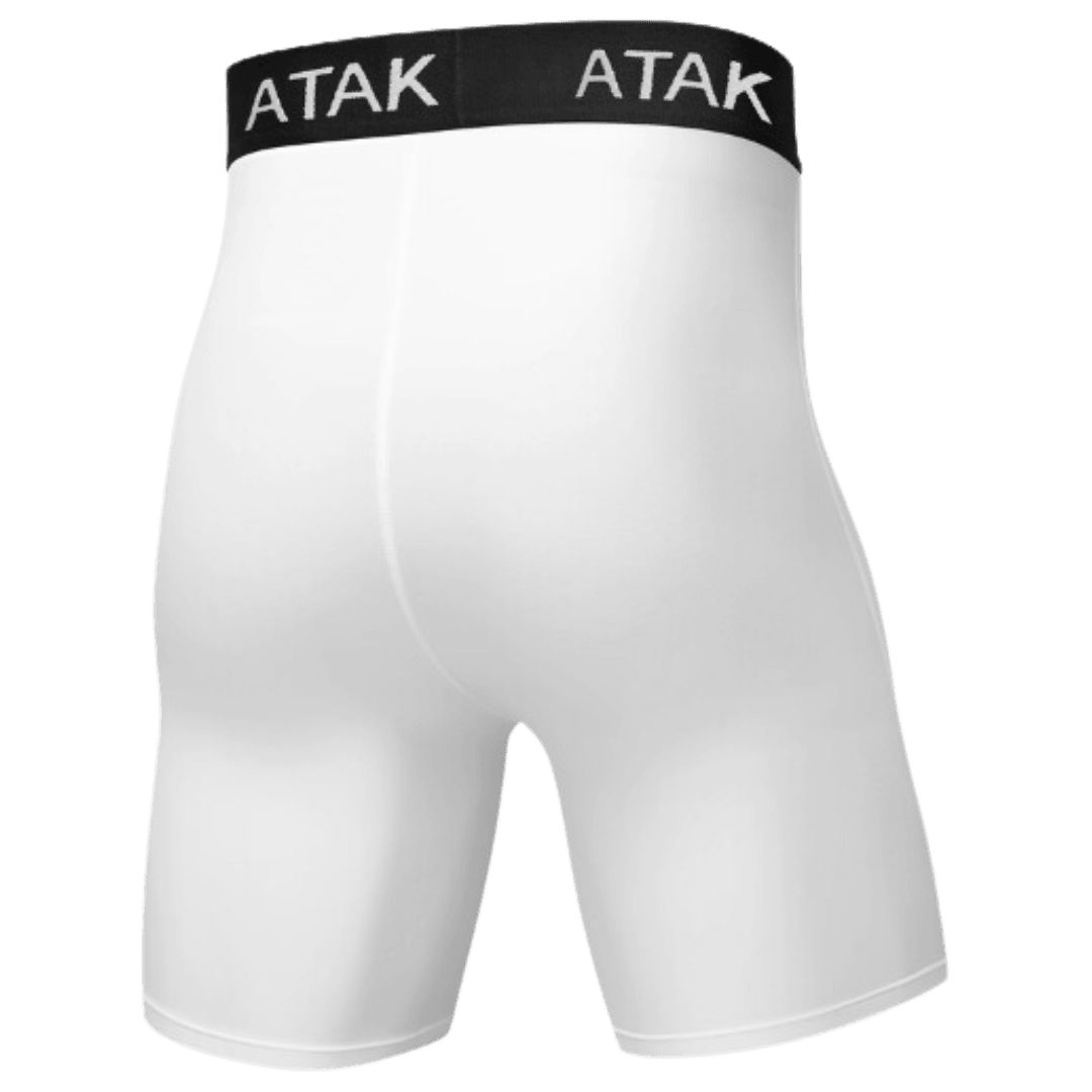 ATAK | ATAK Men's White Compression Shorts | Men's White Compression Shorts - Youth Medium | Total Hockey