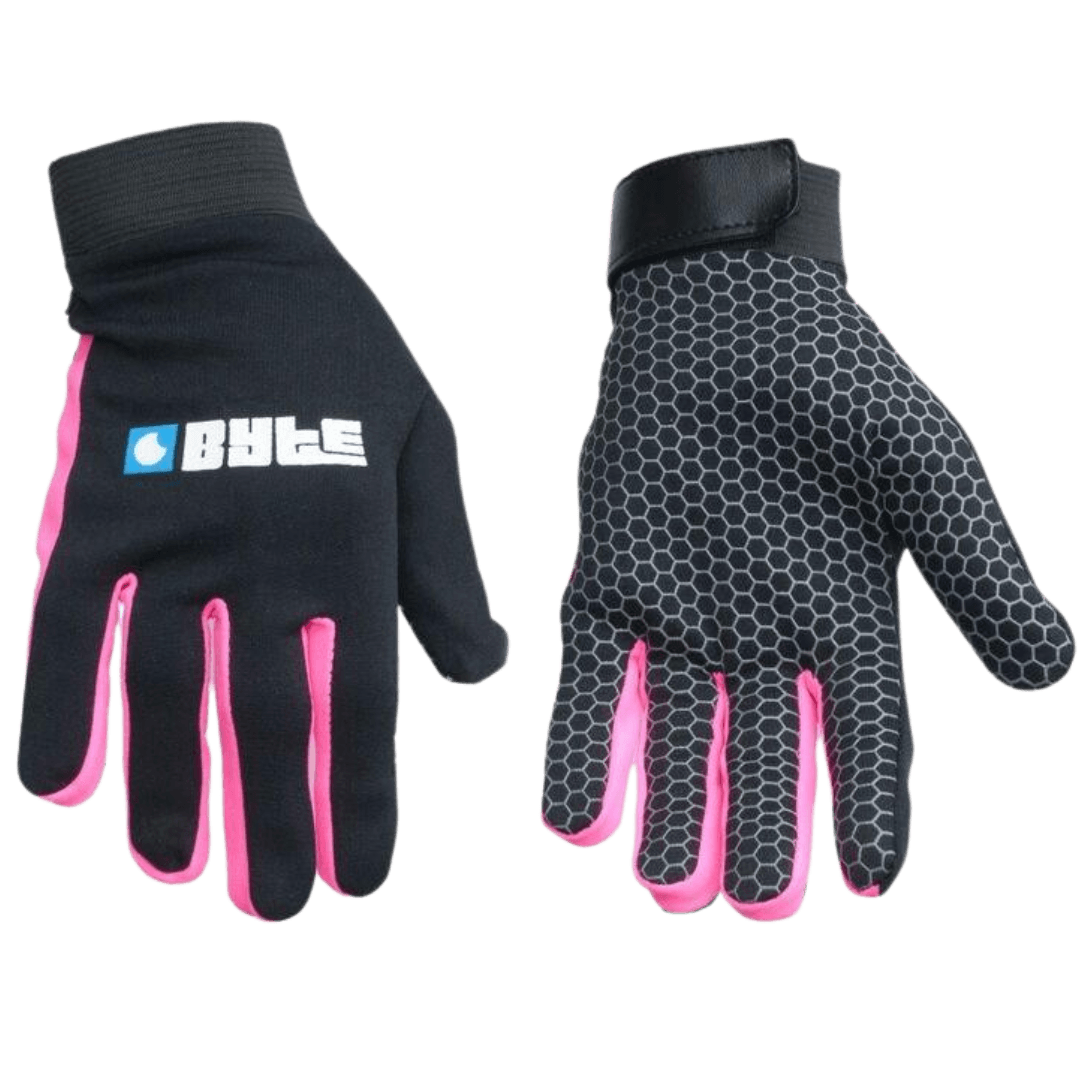 Byte | Byte Skinfit Black Gloves PAIR | Skinfit Black Gloves PAIR - Black/Pink / 3XSmall | Total Hockey