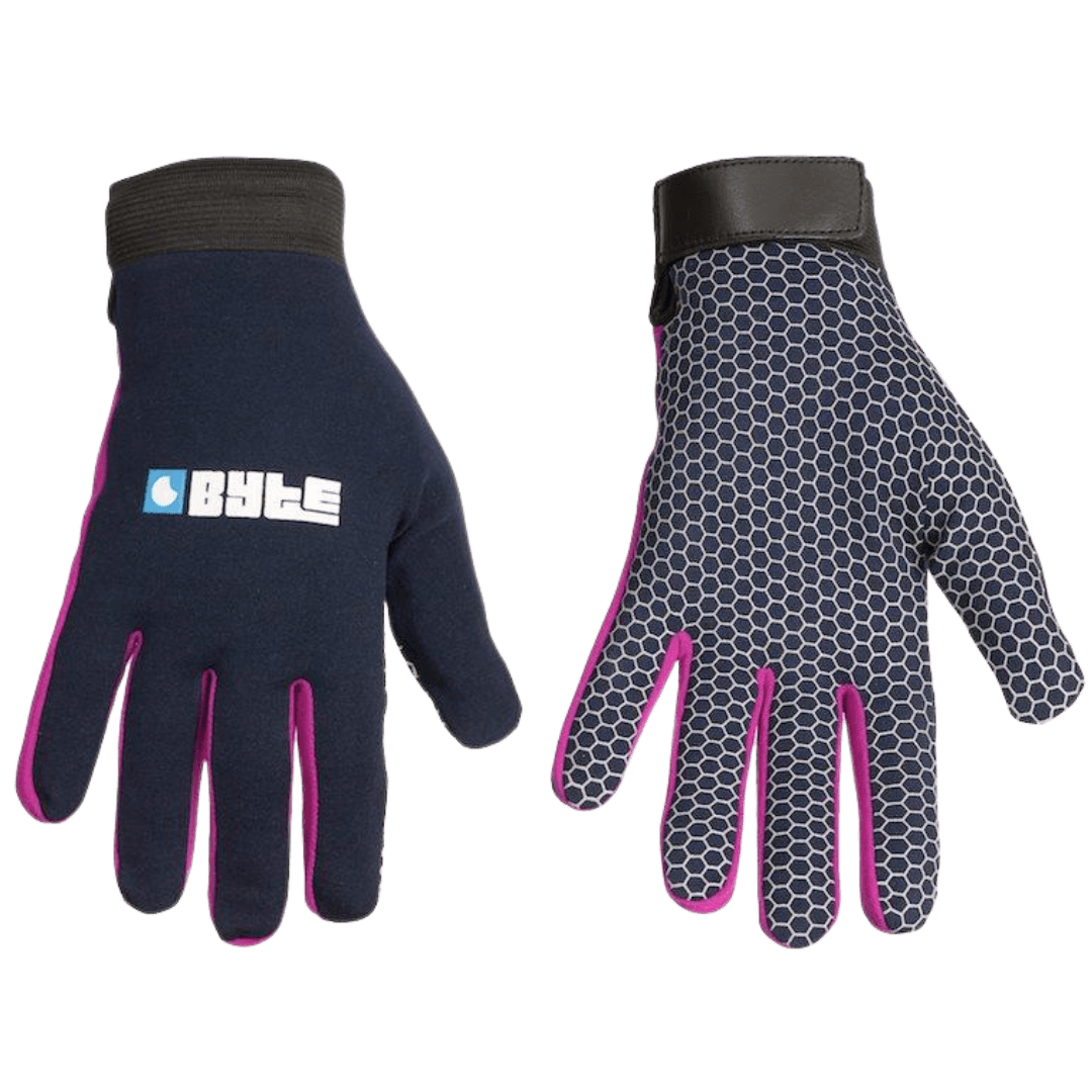 Byte | Byte Skinfit Navy Gloves PAIR | Skinfit Navy Gloves PAIR - Navy/Purple / 3XSmall | Total Hockey