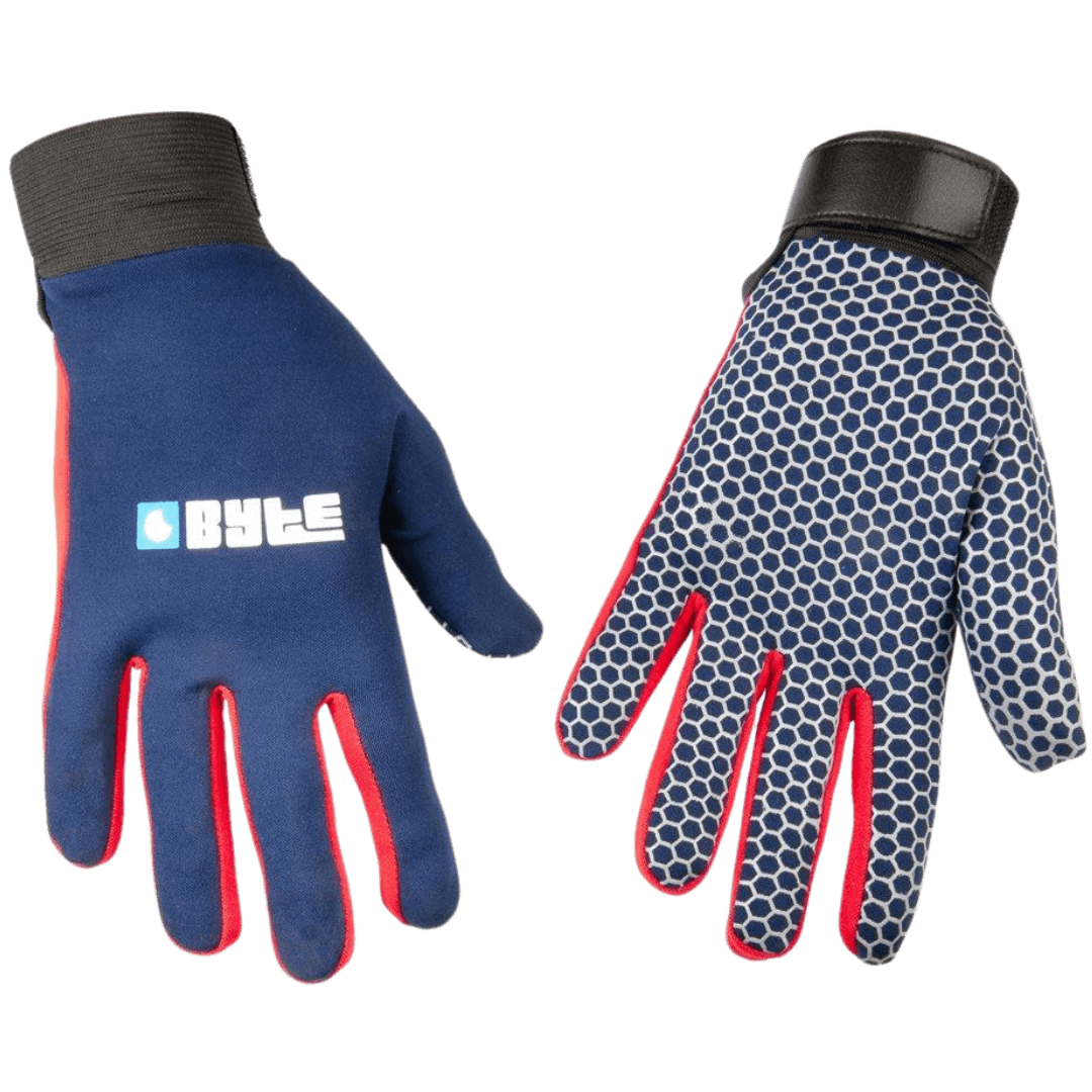 Byte | Byte Skinfit Navy Gloves PAIR | Skinfit Navy Gloves PAIR - Navy/Red / 3XSmall | Total Hockey