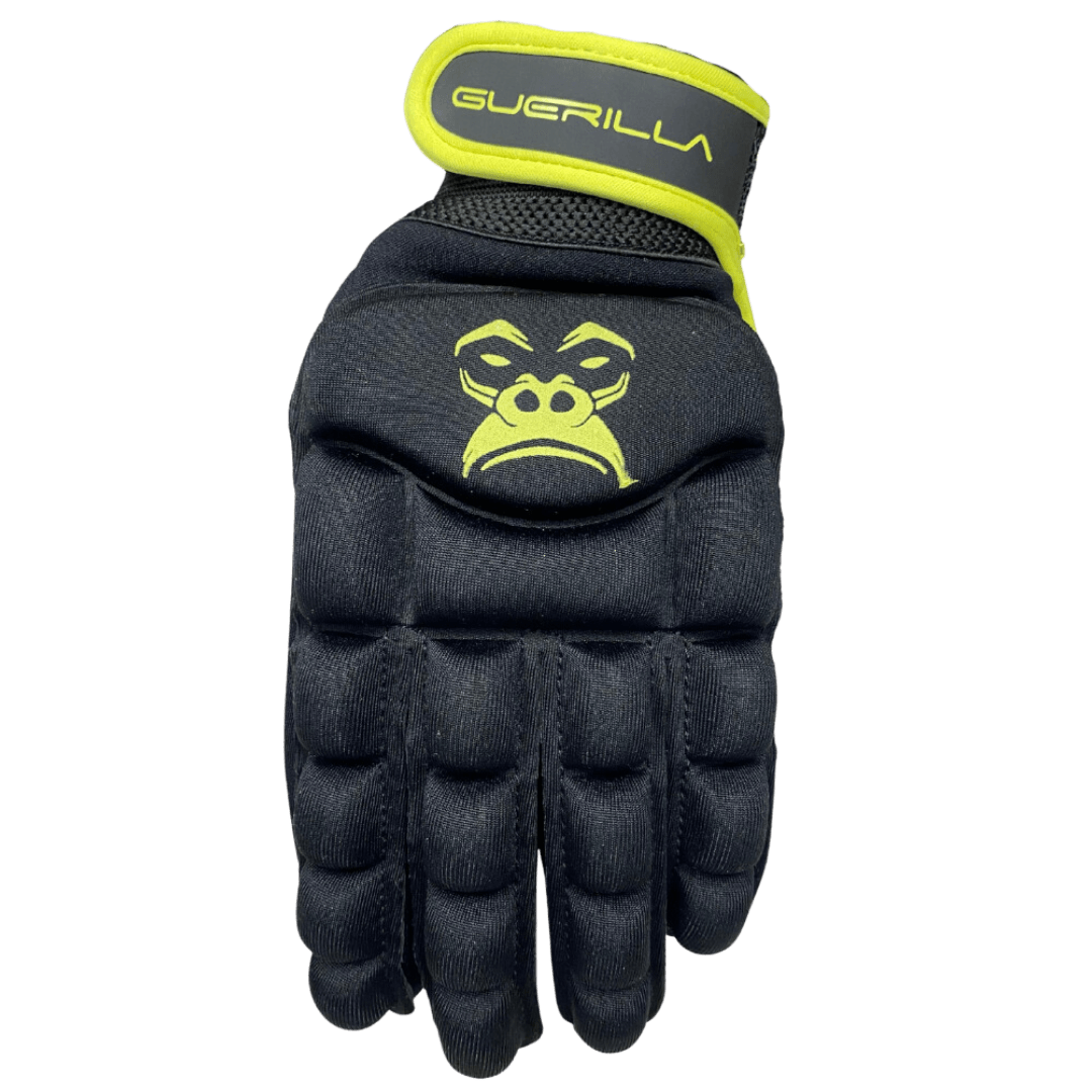 Guerilla | Guerilla Howler Glove Left Hand | Howler Glove Left Hand - Black/Yellow / 2XSmall | Total Hockey