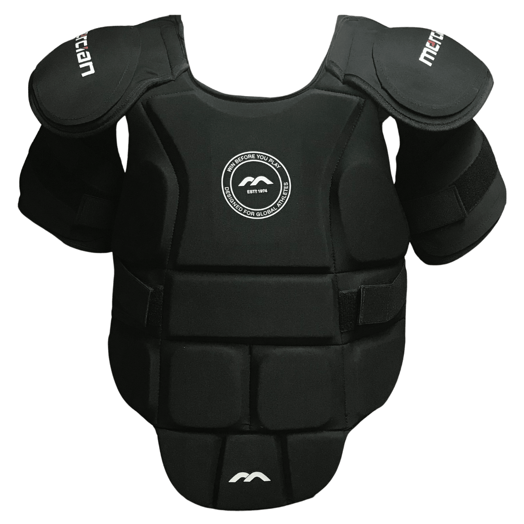 Mercian Hockey | Mercian Hockey Evolution 1 Chest/Shoulder Protection | Evolution 1 Chest/Shoulder Protection - Black / XSmall | Total Hockey