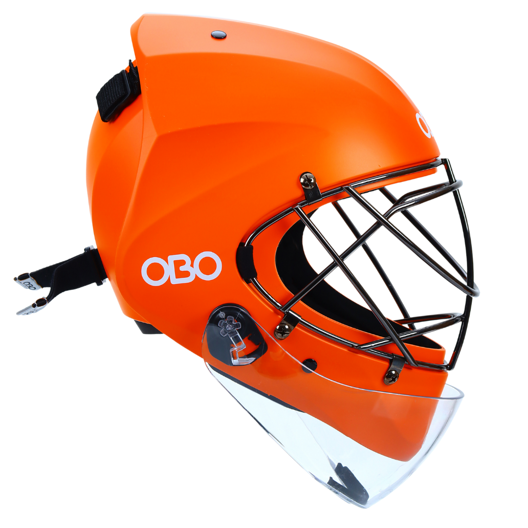 ABS Helmet Orange with Throat Guard