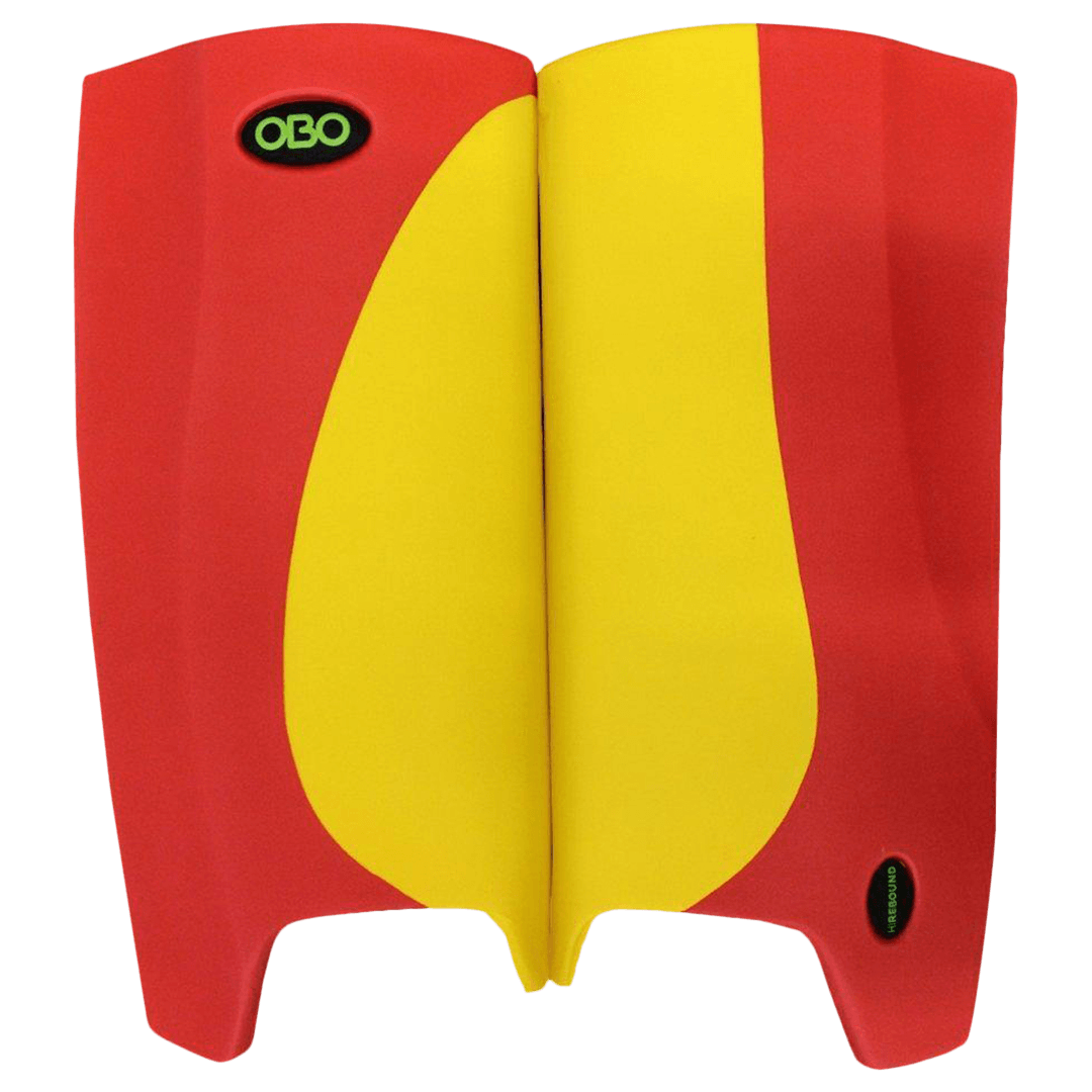 OBO | OBO HI REBOUND Legguards Red Wing/Yellow | HI REBOUND Legguards Red Wing/Yellow - Medium / Red Wing/Yellow | Total Hockey