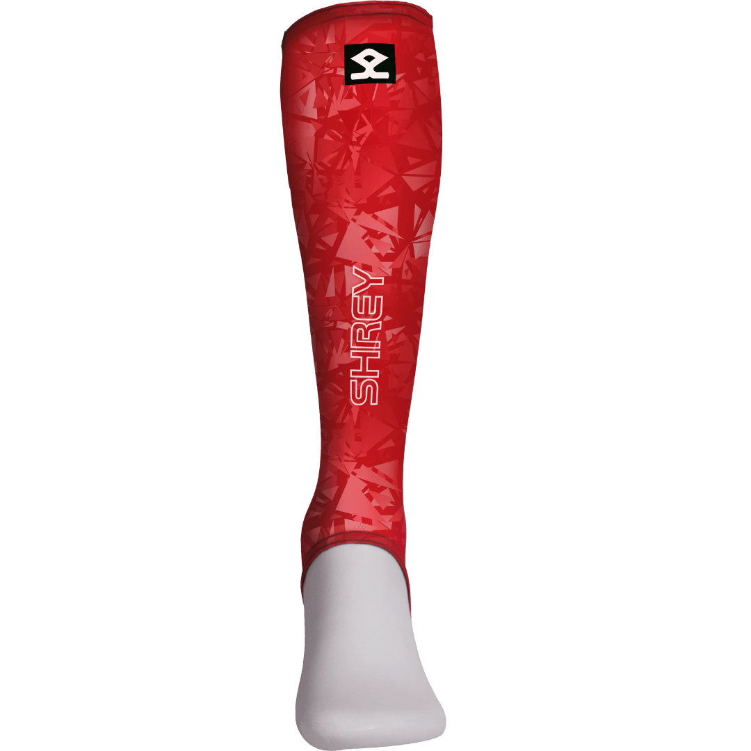Shrey Hockey | Shrey Hockey Shinliners With Stirrup - Red | Shinliners With Stirrup - Red - Red / Senior | Total Hockey