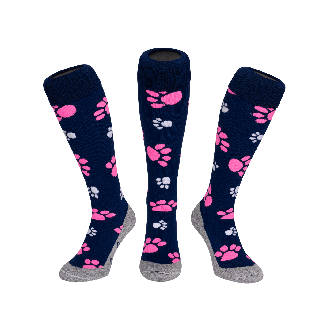 Hingly | Hingly Paw Prints Pink & White | Paw Prints Pink & White - EUR 31-35 | UK 12.5-3 | Total Hockey