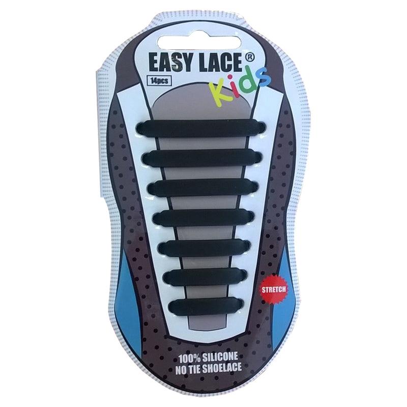 Easy Laces | Easy Laces Kids Silicone Laces | Kids Silicone Laces - Black | Total Hockey