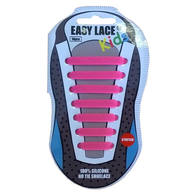 Easy Laces | Easy Laces Kids Silicone Laces | Kids Silicone Laces - Pink Glitter | Total Hockey