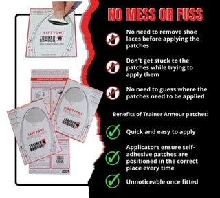 Trainer Armour | Trainer Armour Big Toe Hole Preventer Patches | Big Toe Hole Preventer Patches - One Pack / Black | Total Hockey