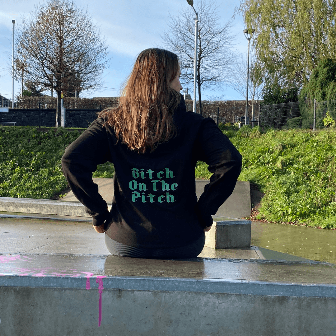 'Bitch On The Pitch' Hoody - Black/Green