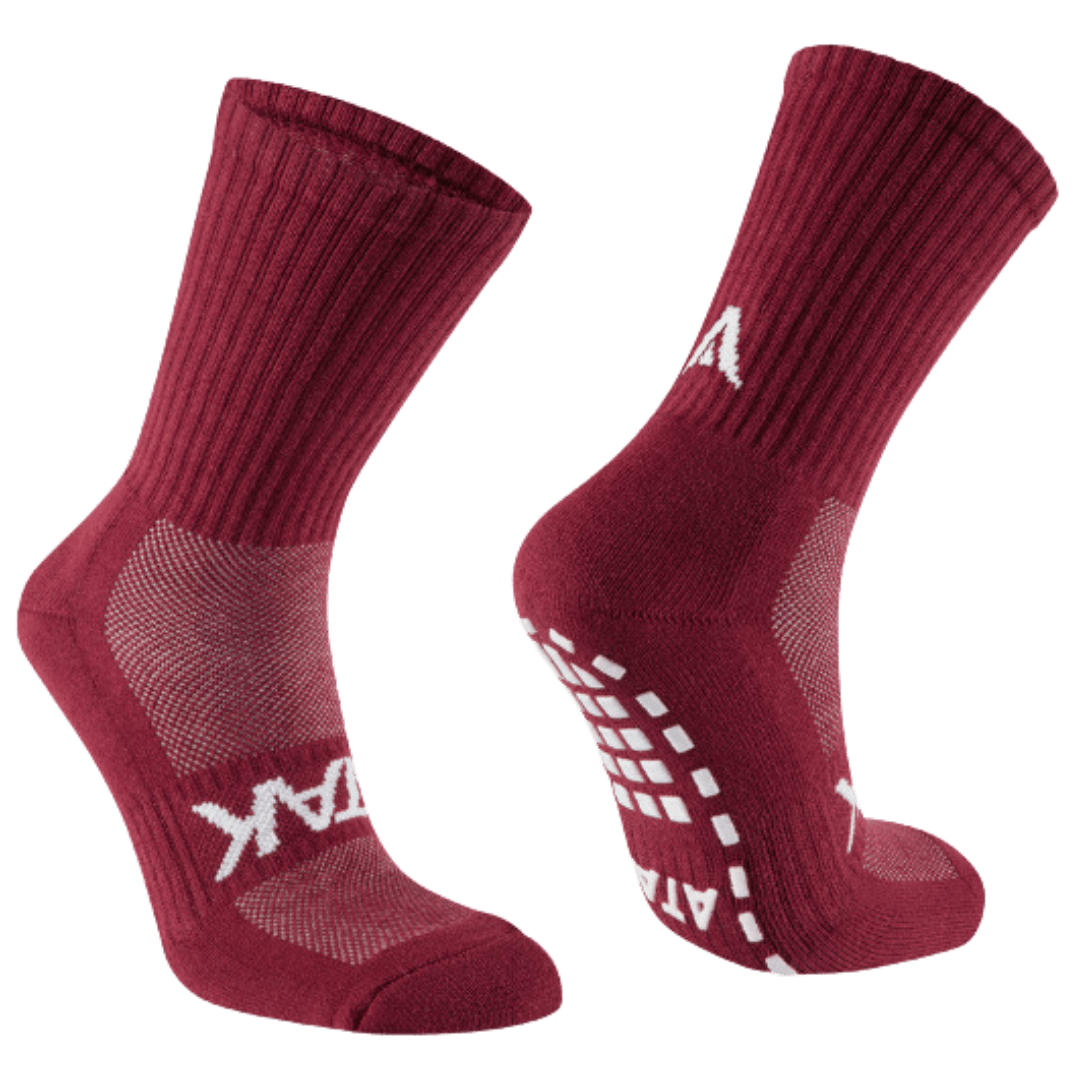 ATAK | ATAK Non-Slip Mid-Leg Socks Maroon | Non-Slip Mid-Leg Socks Maroon - EUR 36-38 | UK 3-5 | Total Hockey