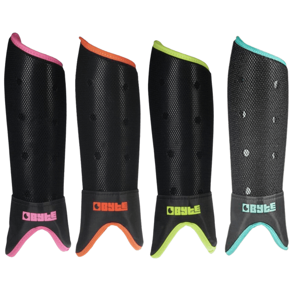Byte | Byte SX Shinpads | SX Shinpads - Black/Yellow / Small | Total Hockey