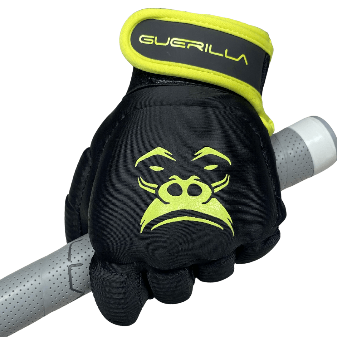 Guerilla | Guerilla Blackback Glove Right Hand | Blackback Glove Right Hand - Black/Yellow / 2XSmall | Total Hockey