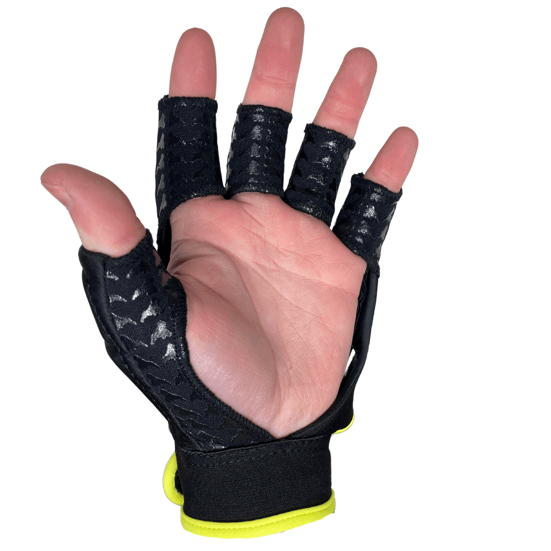 Guerilla | Guerilla Silver back Glove Right Hand | Silver back Glove Right Hand - Black/Yellow / 2XSmall | Total Hockey