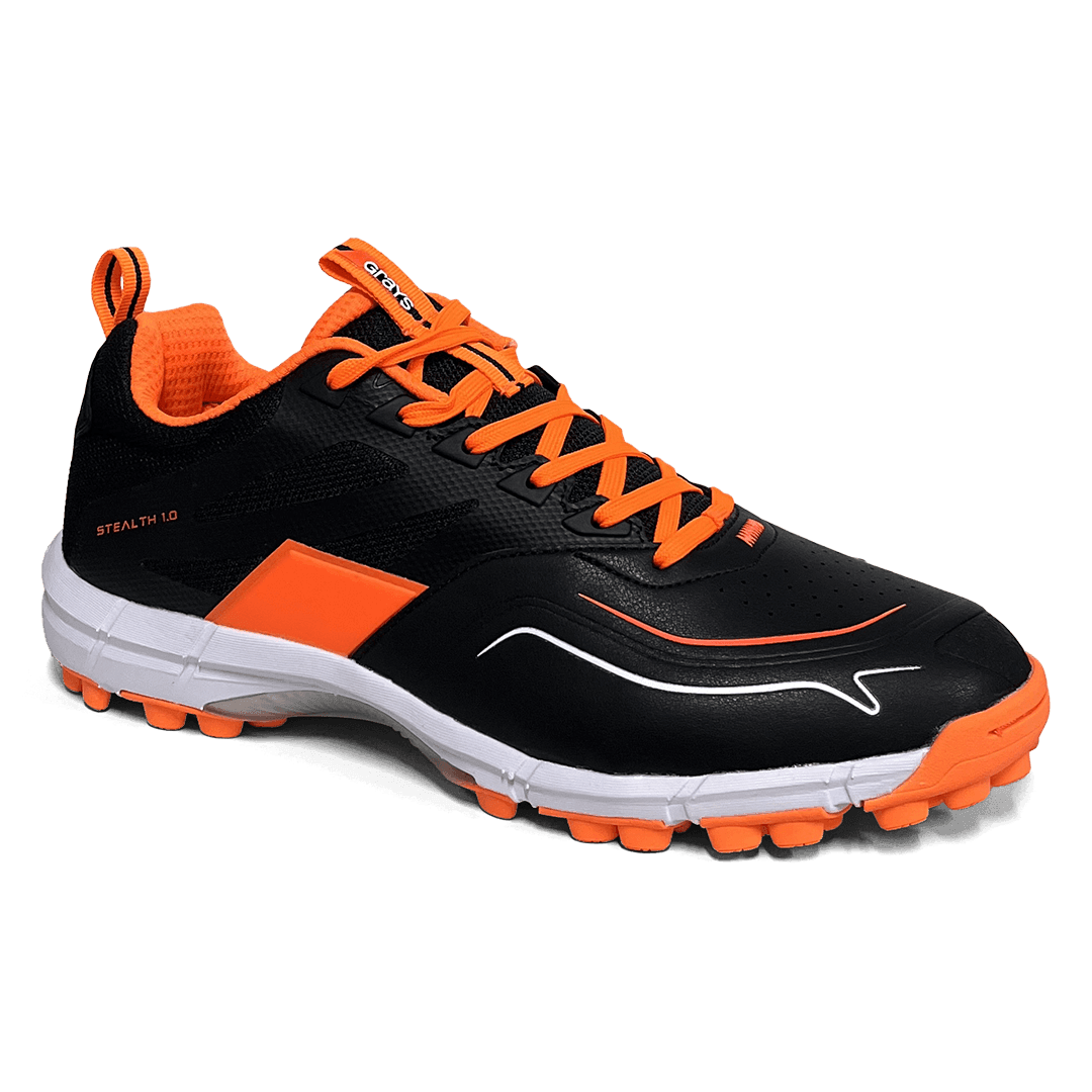 Grays | Grays Stealth 1.0 Black/Orange Jr (2025) | Stealth 1.0 Black/Orange Jr (2025) - EUR 35 | UK 2 | Total Hockey