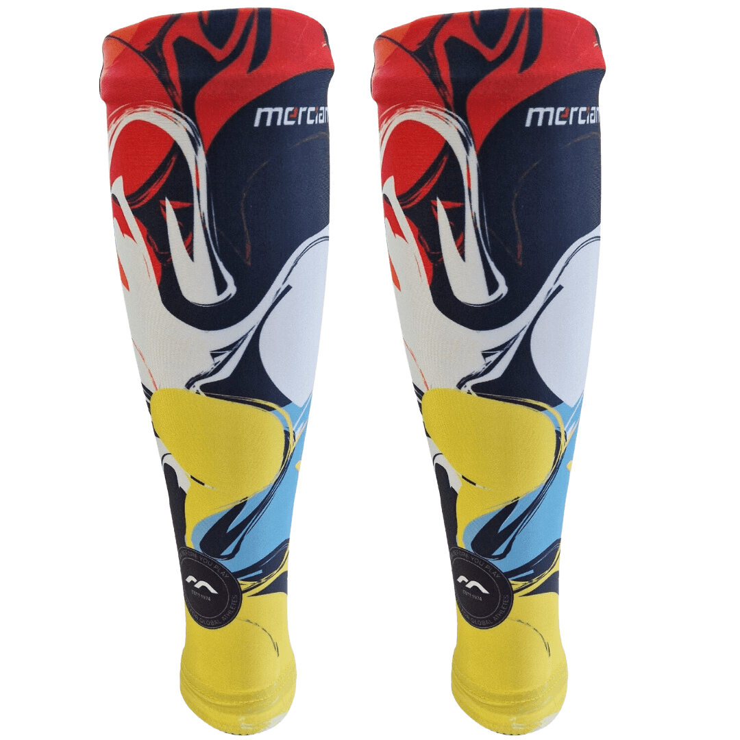 Mercian Hockey | Mercian Hockey Elite Shin liners - Color Swirl | Elite Shin liners - Color Swirl - Color Swirl / Junior | Total Hockey