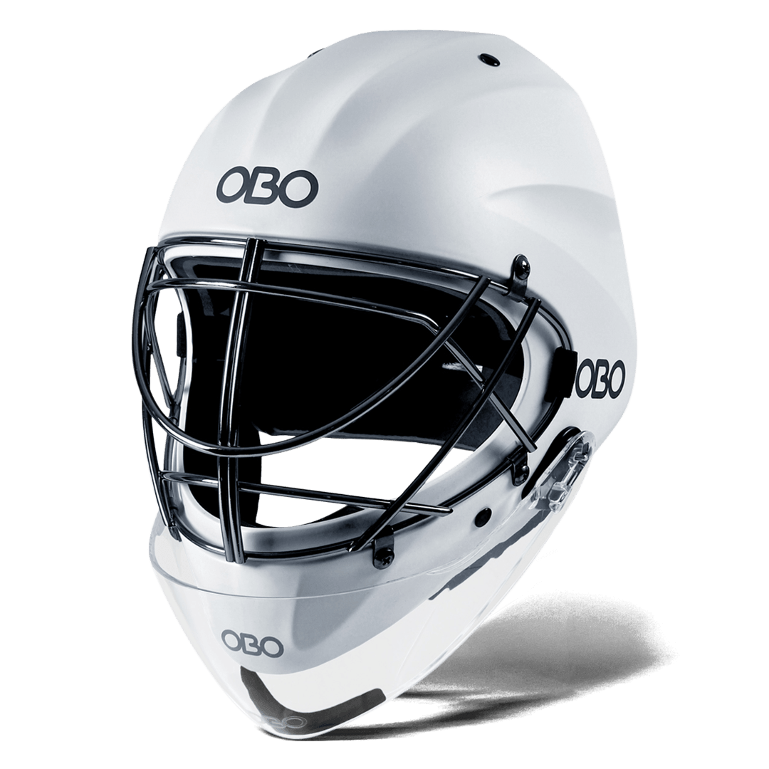 OBO | OBO ABS Helmet White with Throat Guard | ABS Helmet White with Throat Guard - White / Small | Total Hockey
