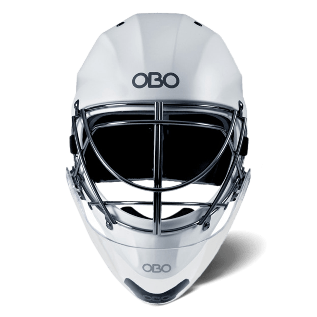 OBO | OBO ABS Helmet White with Throat Guard | ABS Helmet White with Throat Guard - White / Small | Total Hockey