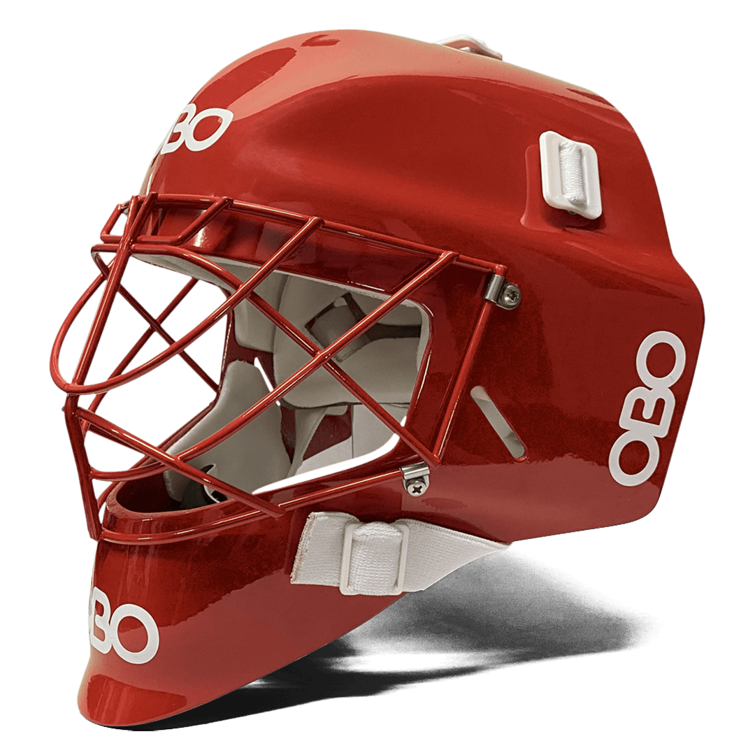 OBO | OBO FG Red Helmet | FG Red Helmet - Red / Medium | Total Hockey