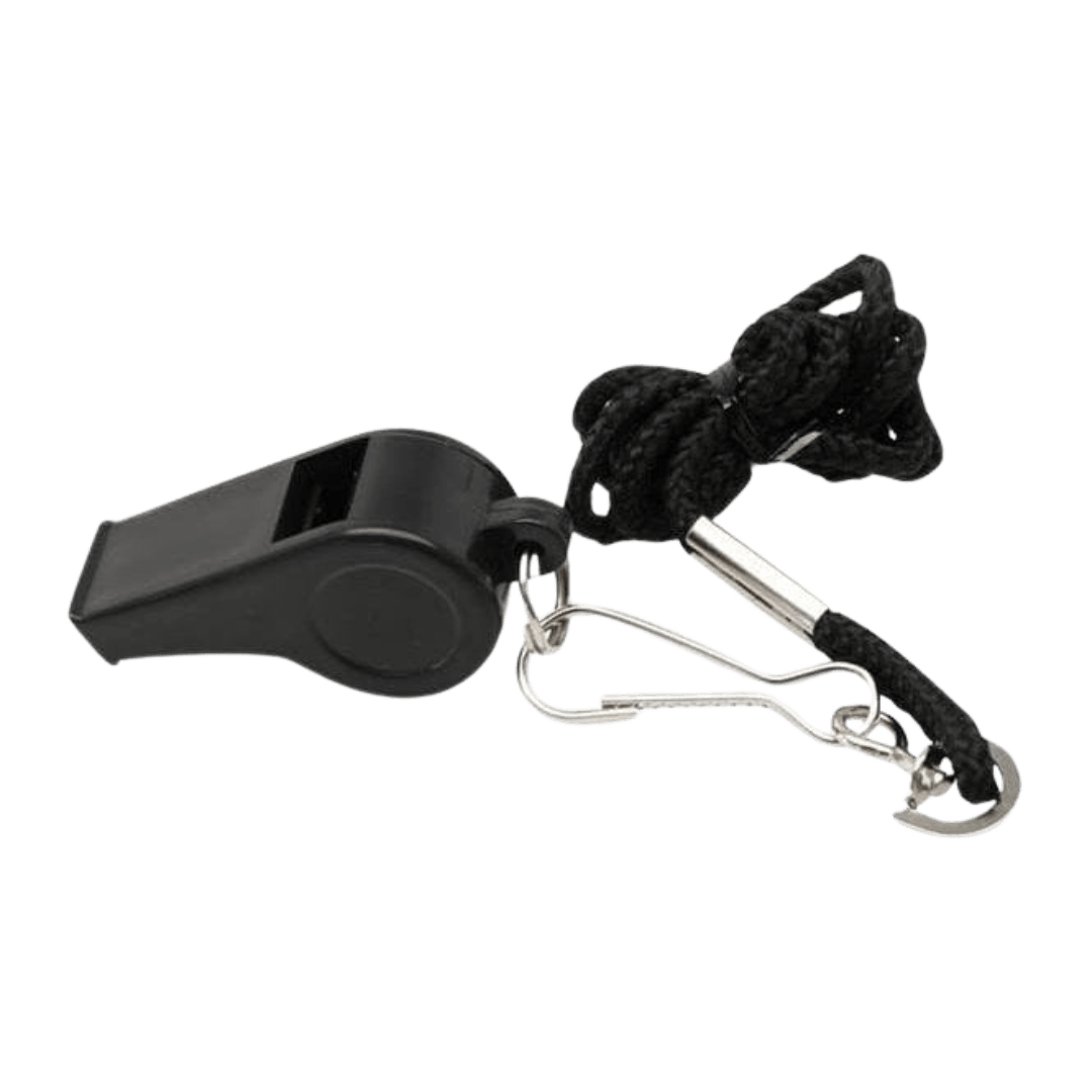 Precision Training | Precision Training Plastic Whistle with Lanyard | Plastic Whistle with Lanyard - Black | Total Hockey