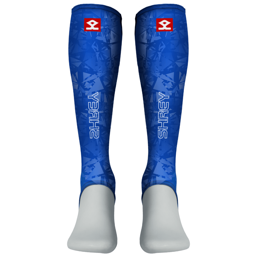 Shrey Hockey | Shrey Hockey Shin liners With Stirrup - Royal | Shin liners With Stirrup - Royal - Royal / Senior | Total Hockey
