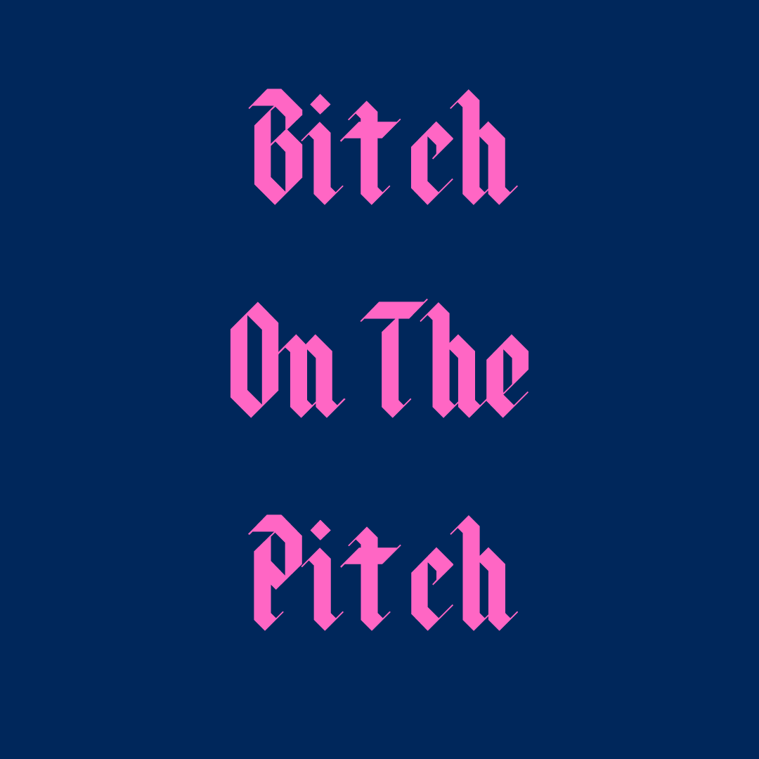 'Bitch On The Pitch' Hoody - Navy/Pink