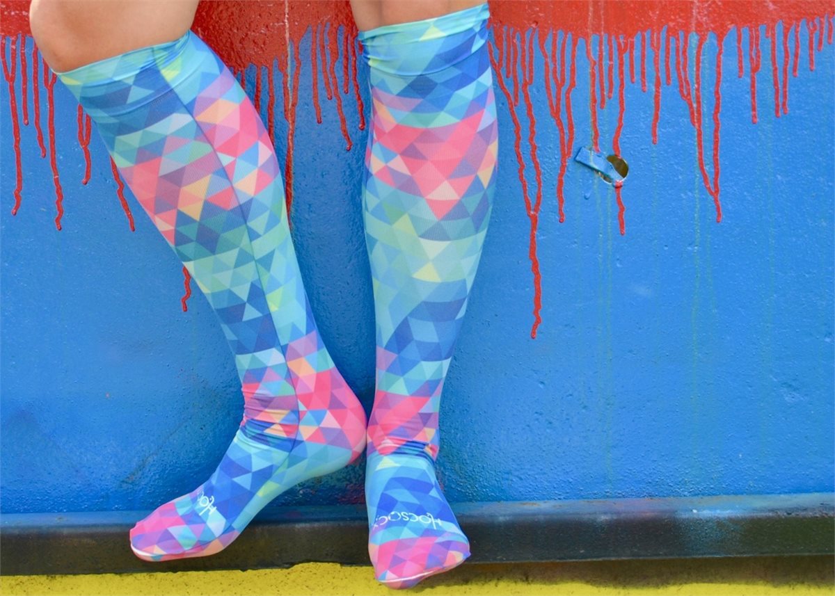 Blue Kaleidoscope Performance Liner Sports Socks