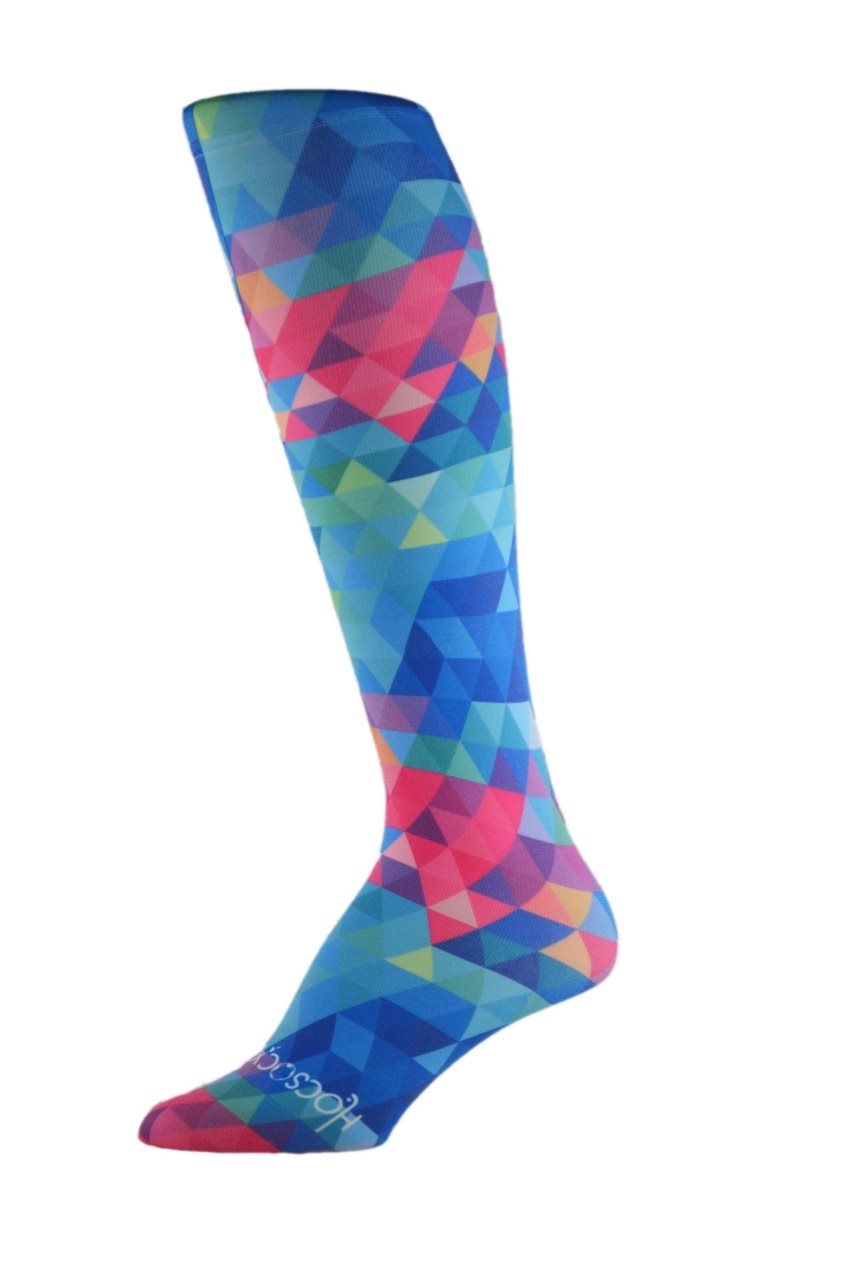 Blue Kaleidoscope Performance Liner Sports Socks